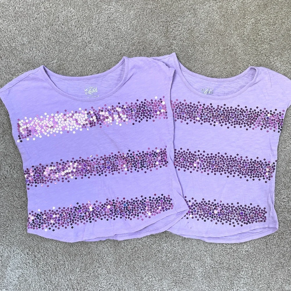TWINS * SISTERS * BFFs * Matching sequin shirts Justice Girls size 10